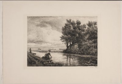 Dutch Landscape with Watercourse by Edvard Petersen