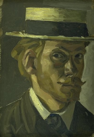 Self-Portrait with a Straw Hat by Edvard Weie