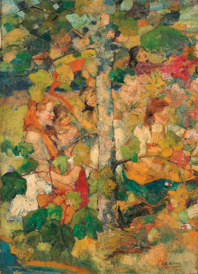 Children Dancing Around a Tree by Edward Atkinson Hornel