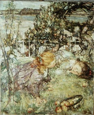 Girls in an Orchard by Edward Atkinson Hornel
