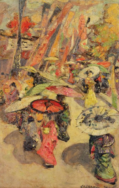 Street Scene, Tokyo by Edward Atkinson Hornel
