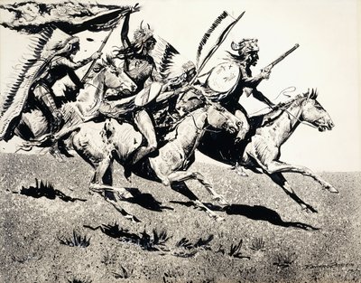 War Party on the Move by Edward Borein