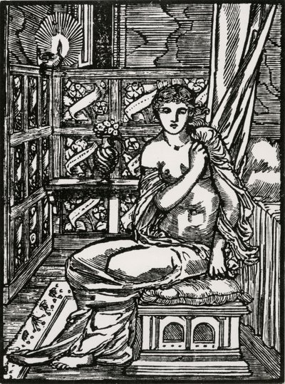 Psyche Expecting Cupid by Edward Coley (after) Burne Jones