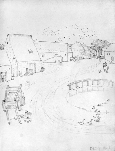 A Farm, 4th December by Edward Coley Burne Jones