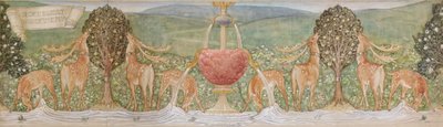 Deer by a Fountain by Edward Coley Burne Jones