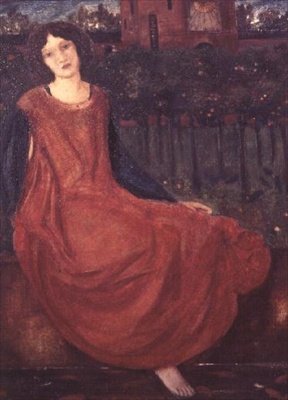 Girl and Goldfish by Edward Coley Burne Jones