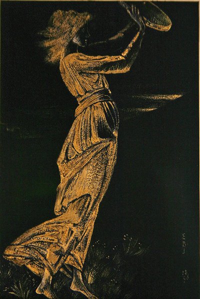 Girl with a Tambourine by Edward Coley Burne Jones