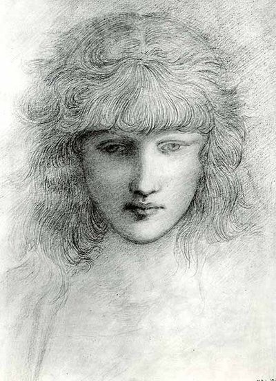 Head of a Girl by Edward Coley Burne Jones