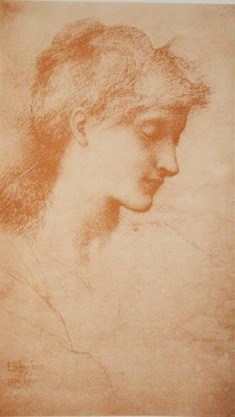 Head of a Young Woman by Edward Coley Burne Jones