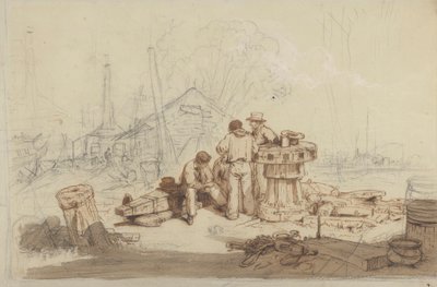Study of Fishermen and Gear by Edward Duncan