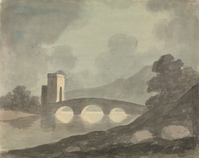 Bridge and Tower by Edward Francis Burney