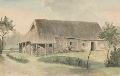 Thatched-roof Barn by Edward Francis Burney