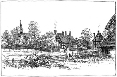 Luddington Village and New Church, Warwickshire, 1885 by Edward Hull