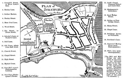 Map of Stratford-upon-Avon, Warwickshire, 1759 by Edward Hull