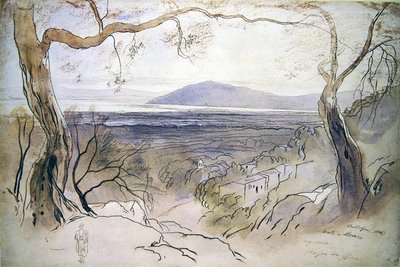 A View on Levkas, Ionian Islands by Edward Lear