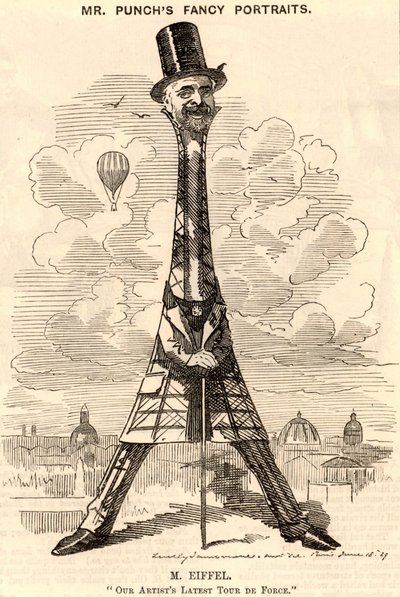 Caricature of Gustave Eiffel by Edward Linley Sambourne