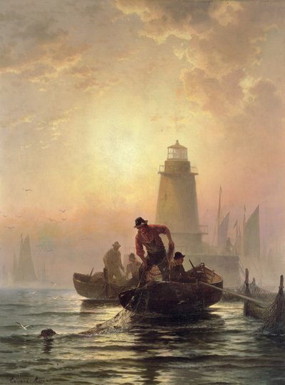 Fish Pond, Orient Bay, Long Island by Edward Moran