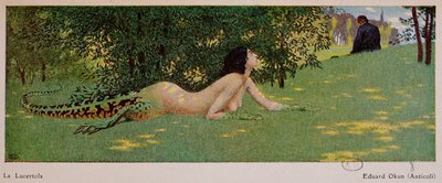 Lucertola (half female, half green lizard), 1908 by Edward Okun