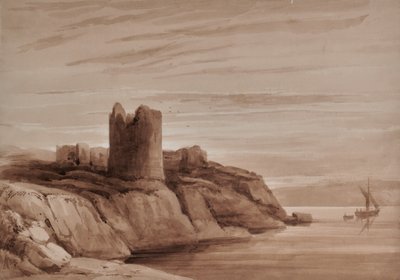 Landscape with a tower by Edward Pretty