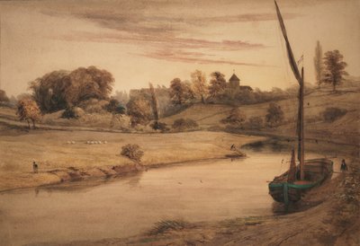 Nettlestead Church, Kent from Bow Bridge by Edward Pretty