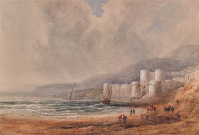 Seascape with Fort or Castle by Edward Pretty