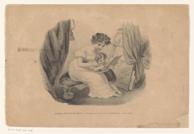 Woman and Child Looking at a Print by Edward Purcell