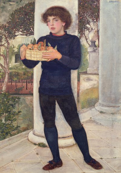 A basket of oranges by Edward Robert Hughes