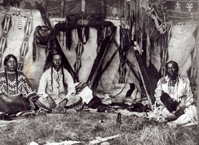 Piegan Lodge Interior by Edward Sheriff Curtis