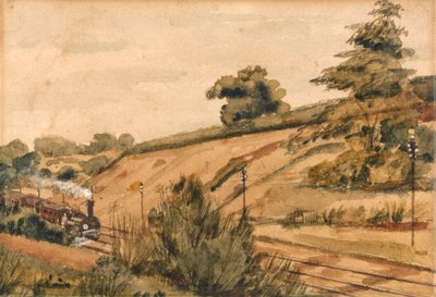 Landscape with Train by Edward W. Fitch
