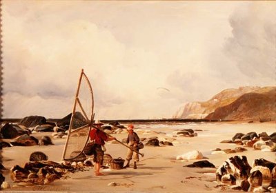 Shrimpers on a Beach by Edward William Cooke