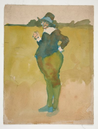 Fat Man in Landscape by Edwin Austin Abbey
