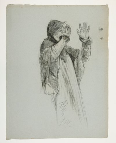 Figure study for King Arthur by Edwin Austin Abbey