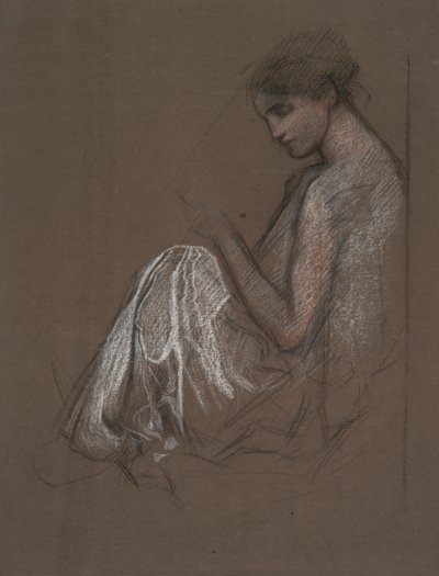 Seated female figure by Edwin Austin Abbey