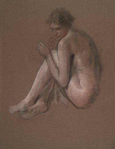 Seated Nude Female Figure by Edwin Austin Abbey