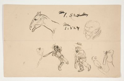 Sheet of Studies of Cricket Players by Edwin Austin Abbey