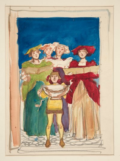 Sketch for Christmas Card by Edwin Austin Abbey