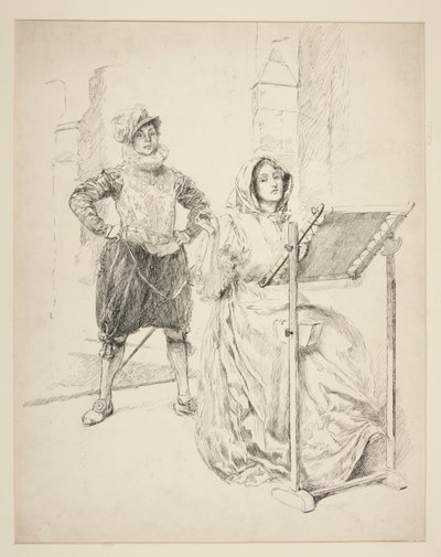 Sketch for The Daffodil Song by Edwin Austin Abbey