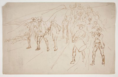 Sketch of Revolutionary War Troops, Marching by Edwin Austin Abbey