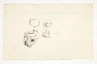 Sketches of Hands Holding Wine Glasses by Edwin Austin Abbey