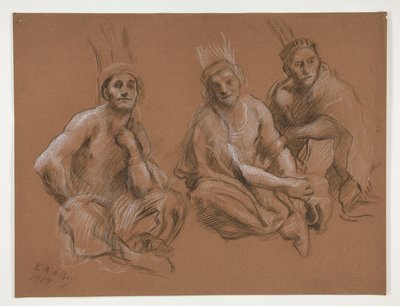 Study of 3 Indians by Edwin Austin Abbey