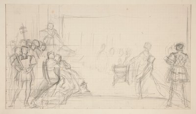 Trial of Queen Catharine, Study by Edwin Austin Abbey