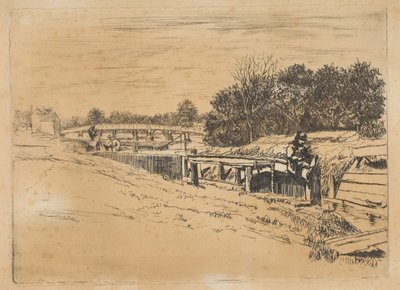 Whistler at Moulsey (Molesey Lock) by Edwin Edwards