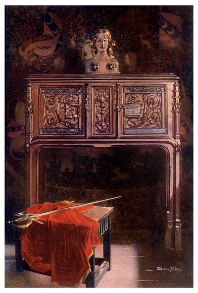 Carved oak Louis XII dressoir, 1910 by Edwin Foley