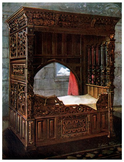 Carved Oak Bedstead of Jeanne d