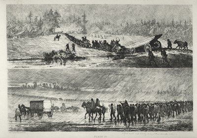 Marching in the Rain by Edwin Forbes