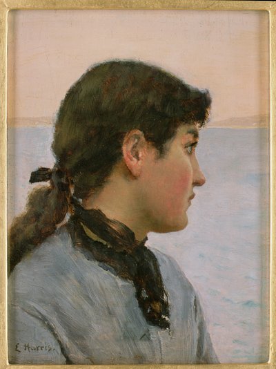 A Fishergirl, Newlyn by Edwin Harris