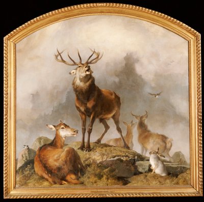 Scene in Braemar - Highland Deer by Edwin Landseer
