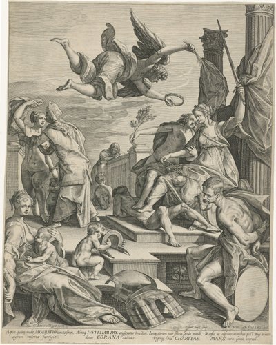 Allegory with Justice, Peace, and Charity by Egbert Jansz.