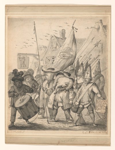 Animal Satire by Egbert van Heemskerck (II) (signed by artist)