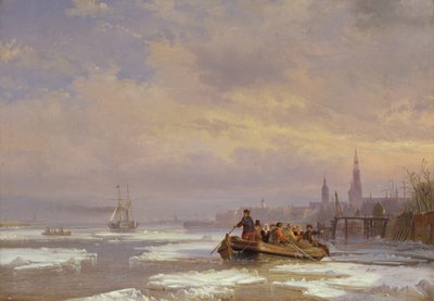 Ship in Ice, 1854 by Egidius Linnig